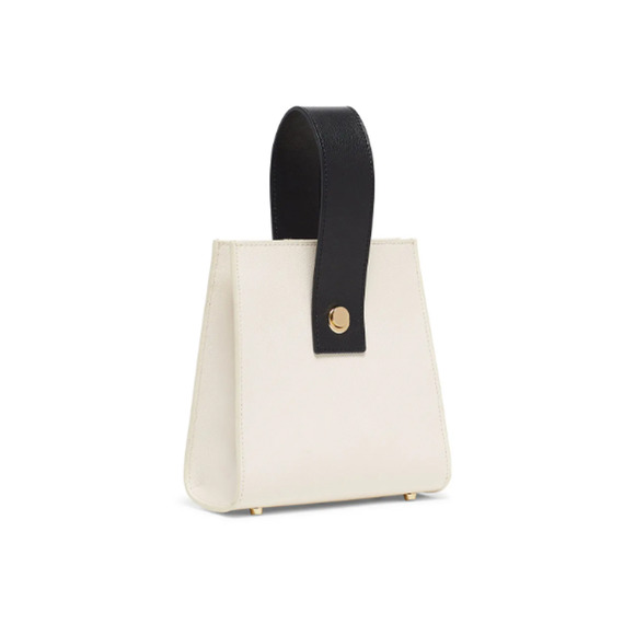 Lizzie Fortunato "Pronto" Textured Leather Top Handle Mini Bag, 7"x7.5"x6"-Cream - Picture 3 of 14